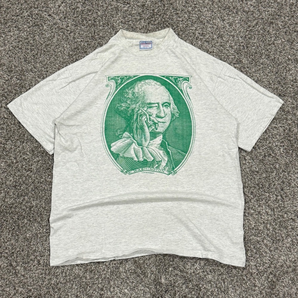 Vintage 1993 George Washington Hemp Weed T-Shirt Mens XL Single Stitch Made USA